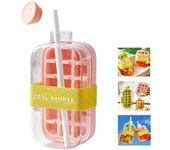 Cubitera, bandejas de hielo 2 en 1 para congelador con tapa y recipiente, vertical, fresca, para verano, molde de silicona para cubitos de hielo (2025), para botellas de agua (rosa, 800 ml)