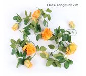 2/4m Pink Artificial Floral Garland Fake Rose Vine Hanging Flower String Garland for Wedding Baby Shower Event Party Supplies