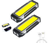 COB Work Light USB Rechargeable LED Flashlight Power Bank 18650 Portable Camping Lamp with Magnet Waterproof Lantern 4000mAh