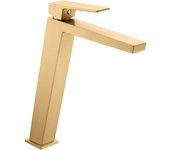 Imex Art BDAR025-3OC grifo monomando para lavabo caño alto latón acabado oro cepillado