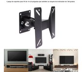 1Set 14-24Inch 180 Degree LCD Monitor Rotating Hanger TV Bracket LED Wall Mount Fixed Flat Panel Support