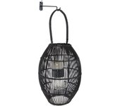 FAROL RATTAN NEGRO C/SOP PARED METAL HM844 FIJALO ILUMINACION