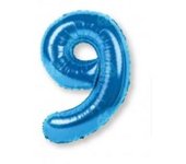 Números En Globo Foil De Color Azul Con Tamaño De 80cm. # Xoko Party #Globos #Números