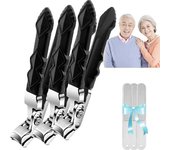 Olygee Clipmaster Pro, Olygee Clip Master Pro, Cortaúñas Clipmaster Pro, Cortaúñas de cabeza en ángulo grande con abertura ancha, para personas mayores con uñas gruesas (juego de 2)