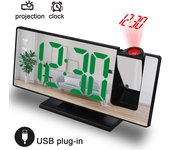 Reloj Digital LED para mesa, despertador electrónico de escritorio, Radio FM, proyector de tiempo, función de repetición, alarma