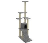 Rascador para Gatos con postes de ISAL gris Claro 155 cm