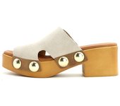 MERISSELL Zueco Pala Tachas MERISSELL Mujer Sand  (Mod: TIVA 218)