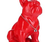 Estatua de Bulldog Francés, Estatua de Perro Sentado de Resina de Pug Negro, Escultura de decoración del hogar de Bulldog Inglés, decoración de Escritorio de Sala de Estar, Estatua de Perro de Arte de colección Moderna(9in,Negro)