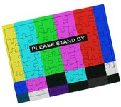 MERCHANDMANIA PUZZLE PEQUEÑO TAMAÑO APROX. A5 DE 48 PIEZAS CON MARCO canal sin señal retro antiguo antena analogica rompecabezas puzle para adulto