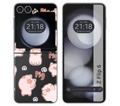 Tumundosmartphone Funda Carcasa Dura para Samsung Galaxy Z Flip 6 5G diseño Cerdos Dibujos