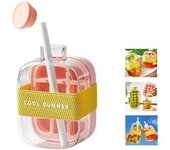 Cubitera, bandejas de hielo 2 en 1 para congelador con tapa y recipiente, vertical, fresca, para verano, molde de silicona para cubitos de hielo (2025), para botellas de agua (rosa, 800 ml)