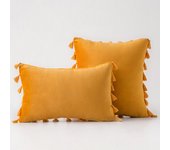 Black Cute Throw Pillow Covers with Handmade Tassels 30x50cm 45x45cm 50x50cm Velvet Solid Cushion Case for Couch Sofa Bedroom