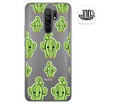 Tumundosmartphone Funda Gel Transparente para Xiaomi Redmi 9 diseño Cactus Dibujos