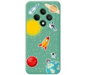 Tumundosmartphone Funda Silicona Líquida Verde para Oppo Reno 12FS 4G / 12 FS 5G diseño Espacio Dibujos