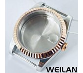 36mm 40mm Silvery Rose Gold NH34 NH35 NH36 NH38 NH39 NH70 NH72 ETA2824 PT5000 Watch Case Top Waterproof Sapphire Crysta