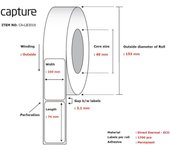 Capture Etiqueta Adhesiva 100x74 Núcleo 40 para Impresora Láser Jet