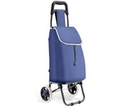 Carrito de compras, carrito de supermercado plegable con ruedas, duradero y portátil, azul, carrito plegable personal para comestibles, bolsa extraíble, bolsa de compras
