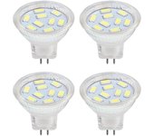 Bombilla LED MR11 GU4 de 2 W, 12 V, luz blanca fría 6000 K, repuesto de halógeno de 20 W, foco LED MR11 G4/GU4.0 para hogar, jardín y empotrar.