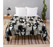 Black Cat Soft Throw Blanket Microplush Warm Blankets Lightweight Tufted Fuzzy Flannel Fleece Throws Blanket for Bed Sofa Couch