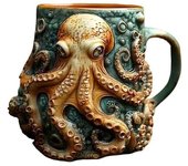 Jarra de cerveza pirata inspirada en Cthulhu, diseño 3D de pulpo/kraken, taza de cerveza vikinga pirata medieval para bar, restaurante, hogar, fiesta temática, regalo para hombres y mujeres