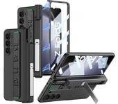 Magnetic Hinge Wrist Strap Case for Samsung Galaxy Z Fold 6 5 Screen Glass Pen Slot Holder Hard Cover for Galaxy Z Fold 5 Case