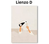 Leisure Life Bohemia Girl with Bed Champagne Sleep Tub Book  Coffee Prints  Wall Art Canvas Posters for Living Room Decor