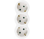 Adaptador Enchufe Schuko Ladron 2/3 Tomas Vertical Blanco 16A/250V MAX.3680W