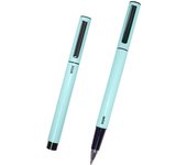 Dohe - Pack Bolígrafos ELIPSE 4 uds. - Tinta de gel azul - Punta fina 0,5 mm - Capucha y clip de sujeción - Fabricados en resistente aluminio