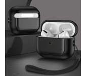 Luxury Earphone Protection Case For Original Airpods Pro 2 3 4 ANC Cases Shockproof With Lanyard Plating Leather Pattern Cover