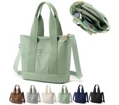 Bolso de mano multibolsillo with Cremallera, Bolso Japonés Hecho A Mano de Lona con compartimientos, Bolso multición