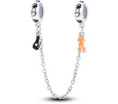 Real 925 Sterling Silver Stars & Moon Sunflower Safety Chains Spacer Beads Charms Fit Pandora 925 Original Bracelets DIY Jewelry