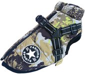 Stor hundjacka med sele Vintervarma hundkläder för Labrador Vattentät Abrigo para perro grande Chihuahua Trajes de bulldog francés Kamouflage[HK]