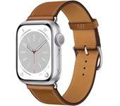 Correa de Piel para Apple Watch 49mm 46mm 45mm 44mm 42mm 41mm 40mm 38mm iWatch Series 10 9 8 7 6 5 4 3 2 1 SE Ultra 2 Pulsera de Cuero Suave Hebilla Cuadrada para Reloj Apple