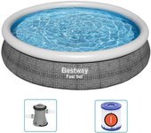 VidaXL Piscina hinchable Bestway 5377L bomba de filtrado + paredes DuraPlus azul Ø366 cm