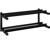 SPORTNOW Soporte para Mancuernas Soporte para Mancuernas de Pared con 2 estantes, Soporte para Mancuernas, Soporte para Pesas, Pesas rusas, Capacidad para hasta 70 kg, Acero, Negro, 98 x 40 x 35 cm