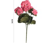 Poenia Arte Floral - Ramo Geranio Artificial - Decoración Floral Realista - 36cm - 3pcs