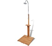 vidaXL Ducha de Jardín de Piscina Exterior Ajustable de Madera de Abeto Color Marrón,  Blanco,  Antracita y mas