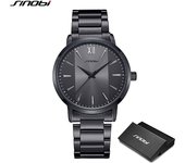 SINOBI Top Luxury Man Watch Business Waterproof Male Stainless Steel Quartz Wristwatches Men's Brand Clock Casual Reloj Hombre