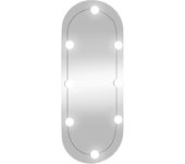 Espejo de pared ovalado con LED Lices Vidrio 30x70 cm, Espejo de maquillaje