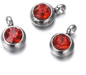 10Pcs 6mm Stainless Steel Birthstones Charms Pendants Rhinestone Crystal Beads Pendant for Necklace Bracelet Jewelry Making