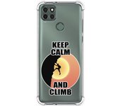 Tumundosmartphone Funda Silicona Antigolpes para Motorola Moto G9 Power diseño Hombre Escalada Dibujos