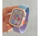 Case+ Nylon Strap For Apple Watch Band Ultra 49mm 44mm 40mm 45mm 41mm Cute Braided Bracelet For iWatch 5 6 SE 7 8 9 Accessories