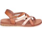 SKECHERS | Sandalias Skechers BOBS Desert Kiss Low Peak Rank para Mujer – Sandalia Plana en Color Marrón con Detalles – Sandalia de Verano con Hebilla – Estilosas – Vegan – Cómodas y Versátiles – Modelo 114709-CSNT