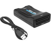 Convertidor de SCART a HDMI de 1080P/720P, adaptador de señal de audio y video HD con cable de carga para TV HD, DVD, Sky Box
