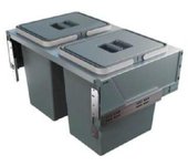 Cubo basura block 2.0 m600 2x18l. antrac  altura reducida.