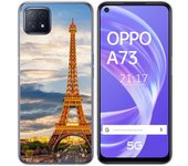 Tumundosmartphone Funda Gel Tpu para Oppo A73 5G diseño Paris Dibujos