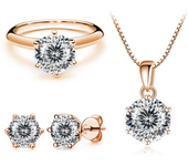 Moissanite  Jewelry Set  for charm lady Rose Gold Plated with total 4 carat mossanite silver 925 jewerly set gift classic design