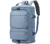 Bolsa de fitness, bolsa de viaje ligera y portátil para entrenamiento deportivo para mujer, bolsa de natación para yoga con separación en seco y húmedo, mochila para hombres, azul cielo