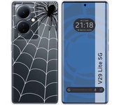Funda Silicona Transparente para Vivo V29 Lite 5G diseño Araña Dibujos