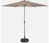 LILI HOME Parasol Aluminio Beige 270 Cm - Estructura de Aluminio, Tejido de Poliéster, Apertura con Manivela
